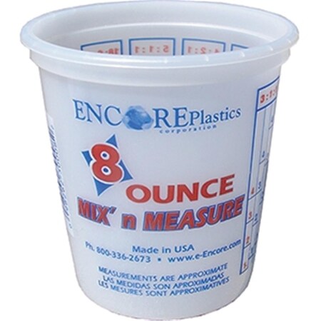 Encore 30008 8 oz Mix N Measure Container Plus Ratios Clear 098262300082